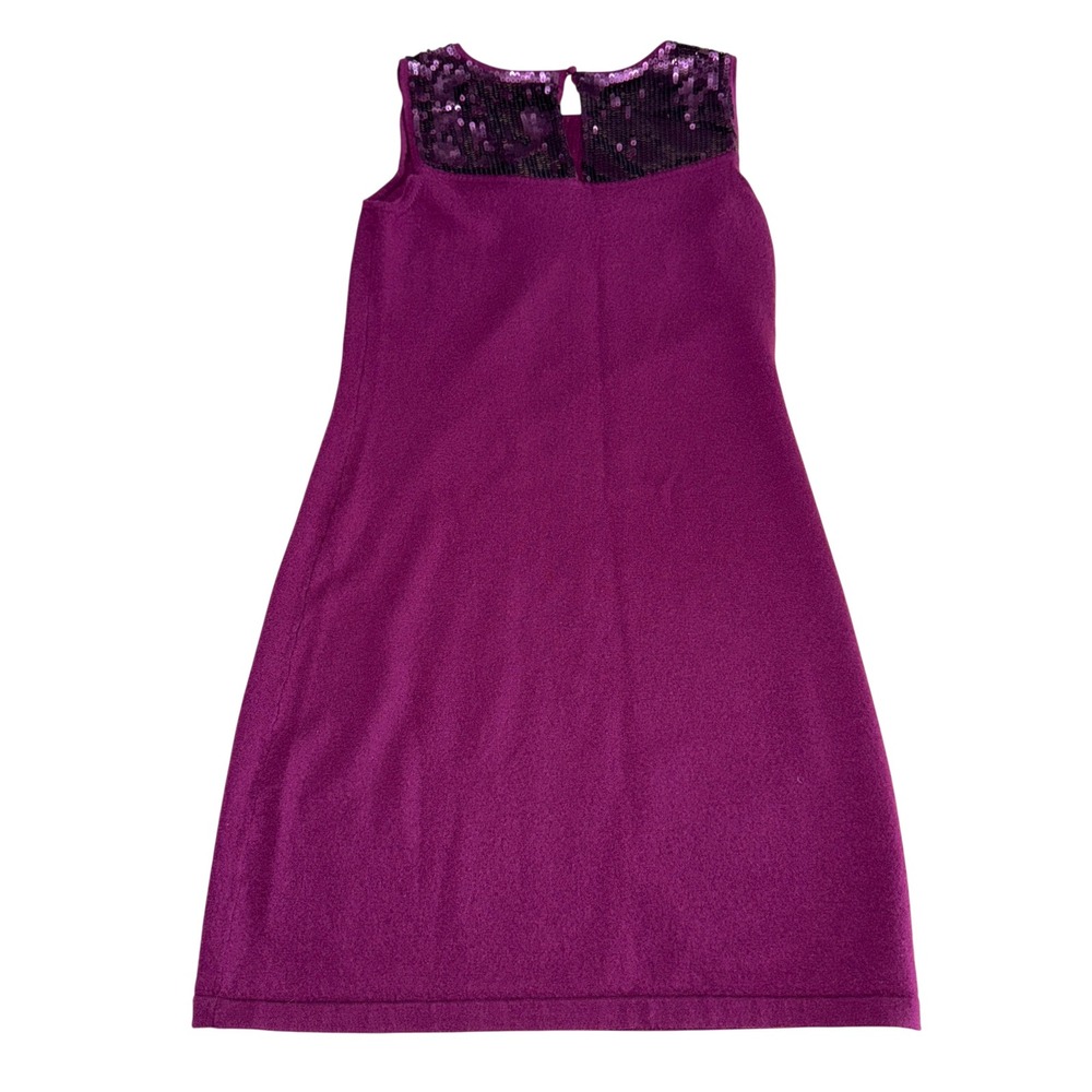 EUC Gianni Bini Women's Purple Sequin Neckline Sleeveless Knit Dress Size S - Picture 5 of 5